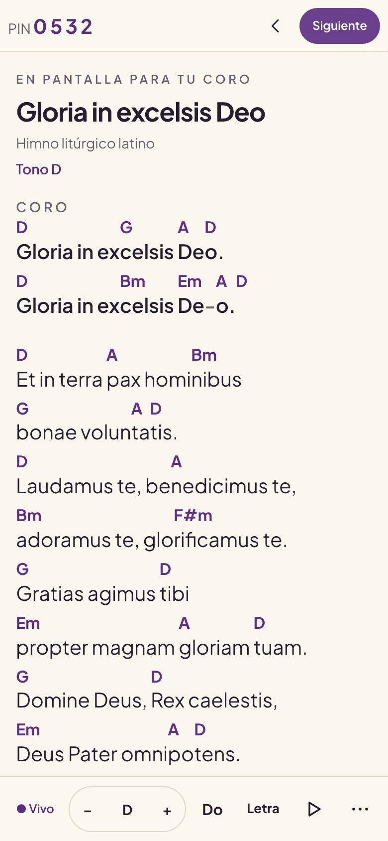 Todo el coro en la misma página.